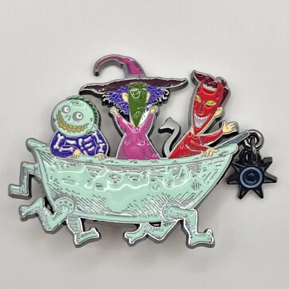 NBC Lock Shock & Barrel in Bathtub Enamel Brooch